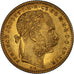 Coin, Hungary, Franz Joseph I, 8 Forint 20 Francs, 1891, AU(50-53), Gold, KM:477