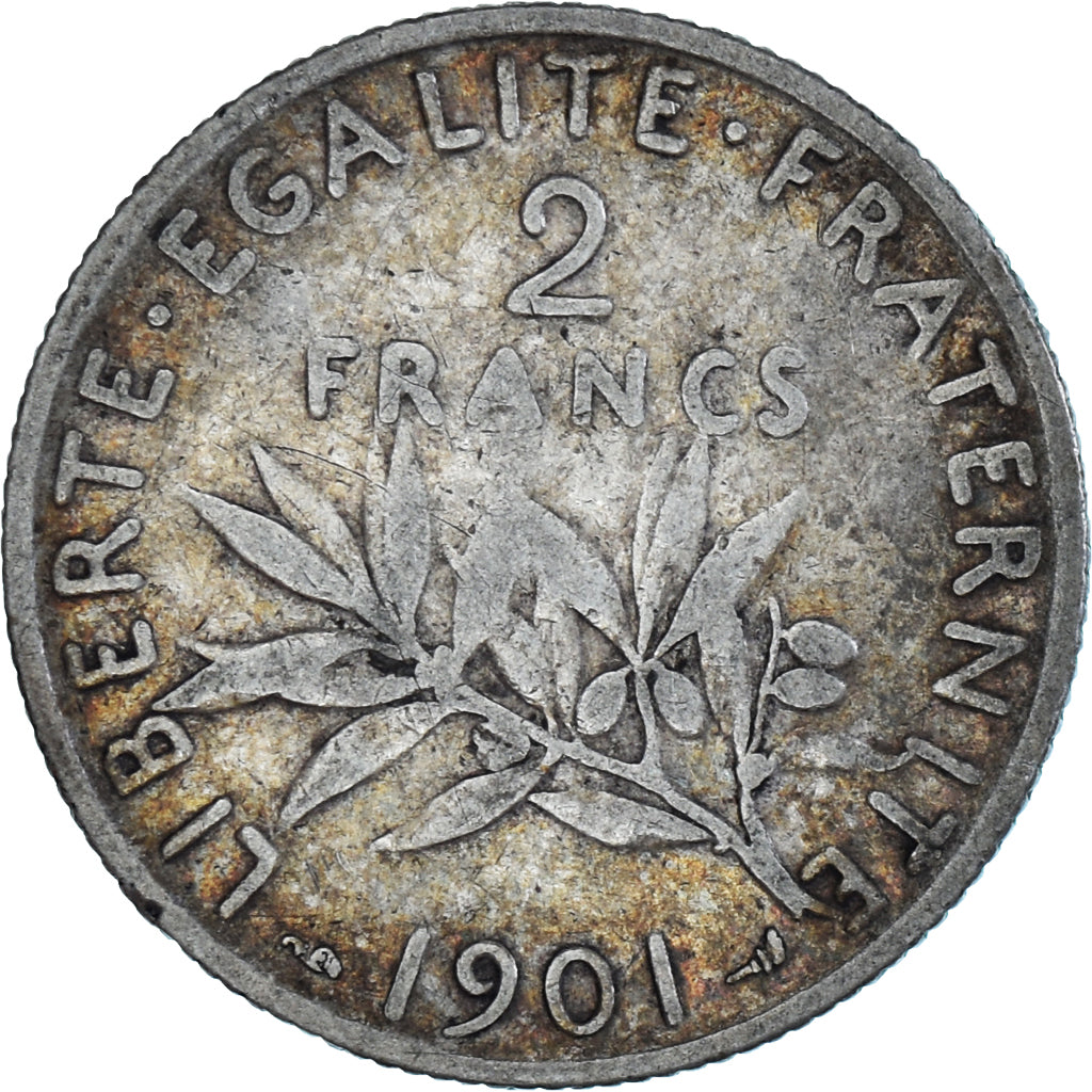 Münze, Frankreich, Semeuse, 2 Francs, 1901, S+, Silber, Gadoury:532