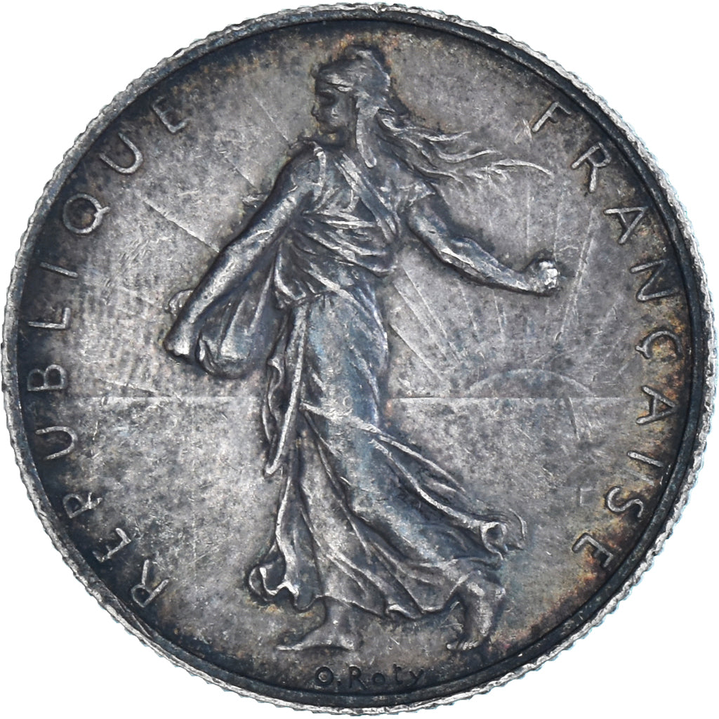 France, Semeuse, 2 Francs, 1919, Paris, AU(50-53), Silver, KM:845.1, Gadoury:532