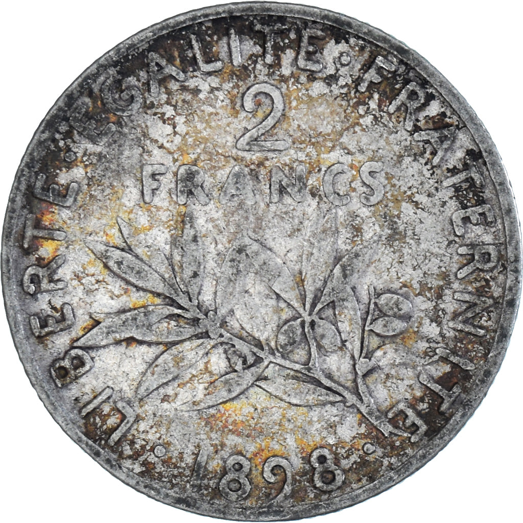 France, 2 Francs, 1898, Paris, TB, Argent, Gadoury:532