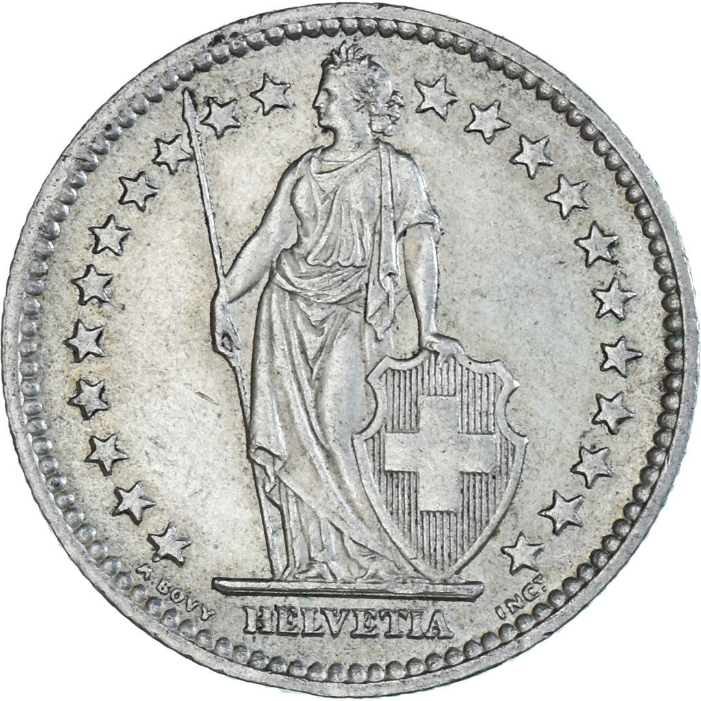 Coin, Switzerland, 2 Francs, 1945, Bern, EF(40-45), Silver, KM:21