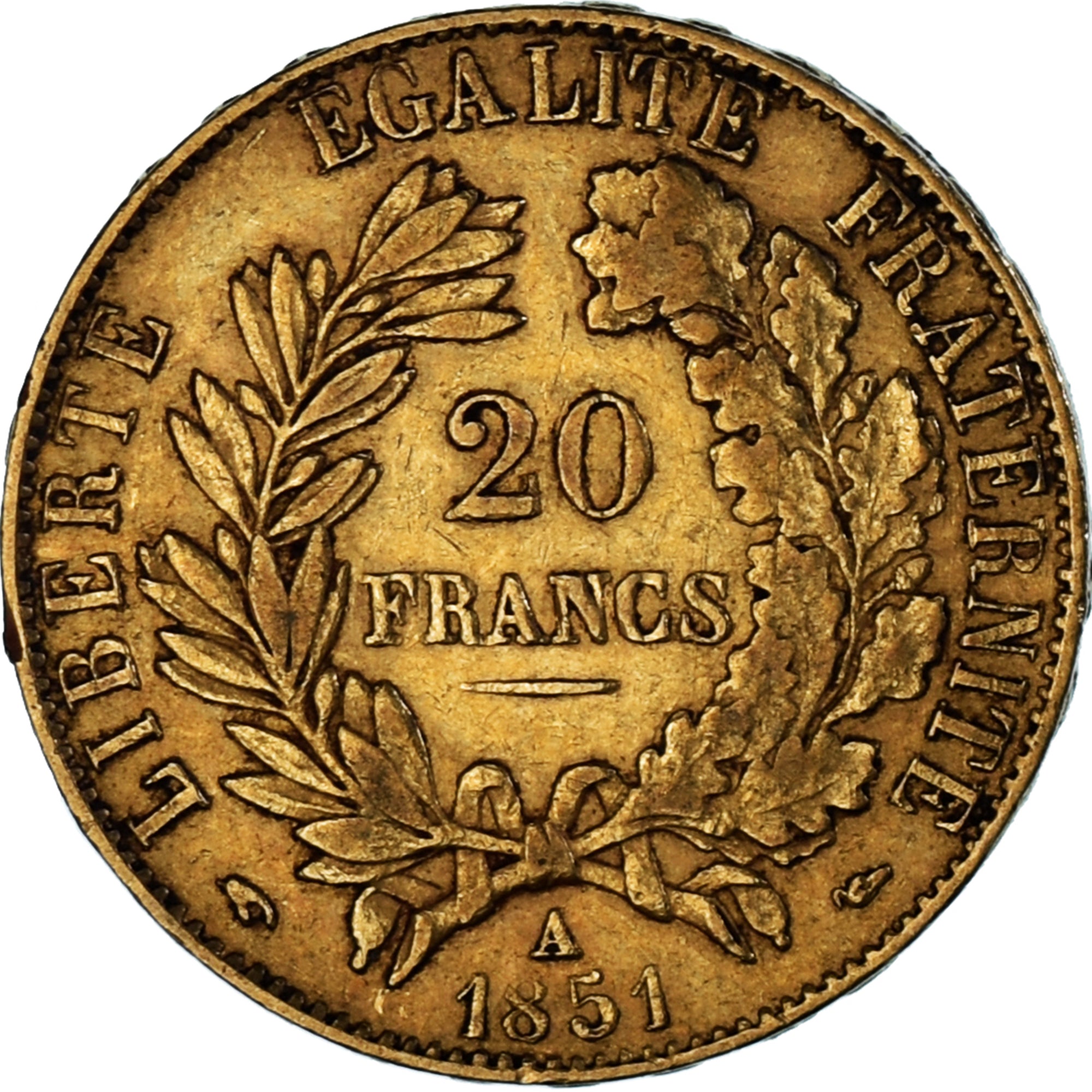 France, Cérès, 20 Francs, 1851, Paris, EF(40-45), Gold, KM:762, Gadoury:1059