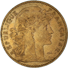 Munten, Frankrijk, Marianne, 10 Francs, 1900, Paris, Coq, ZF+, Goud, KM:846