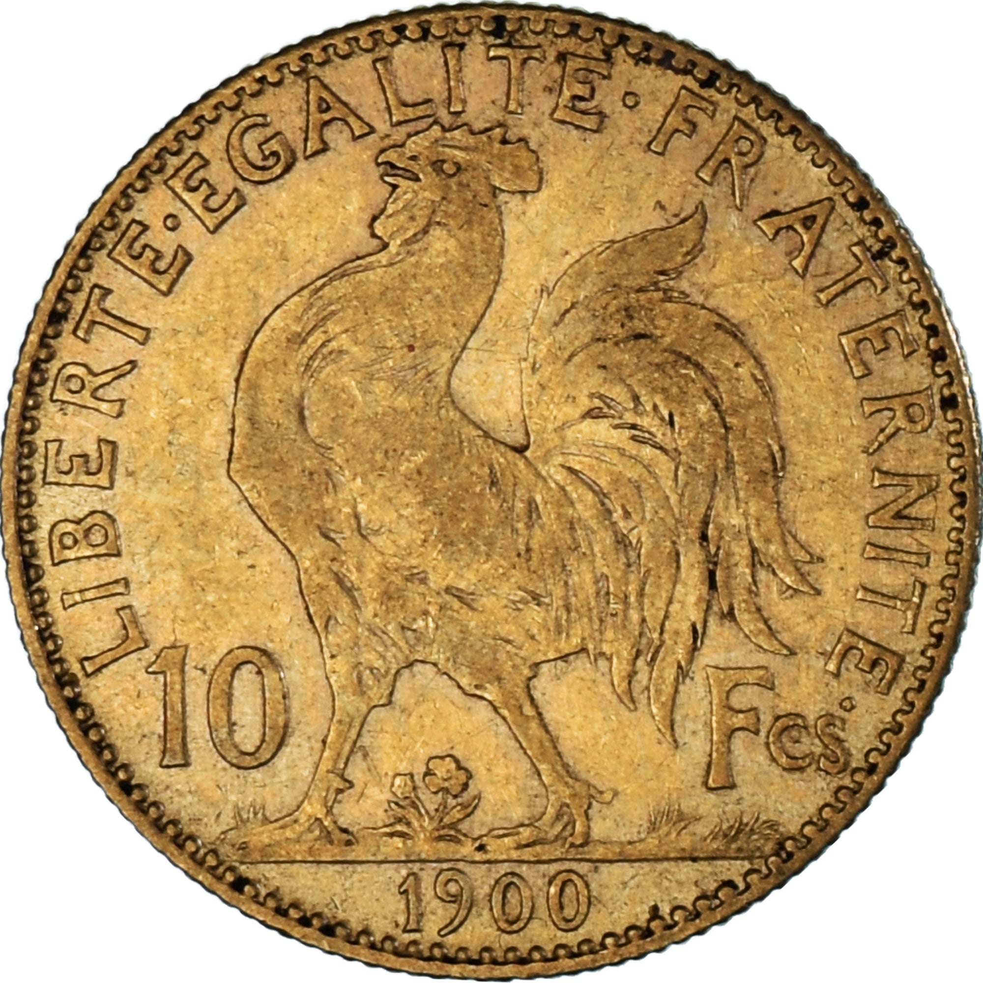 Munten, Frankrijk, Marianne, 10 Francs, 1900, Paris, Coq, ZF+, Goud, KM:846