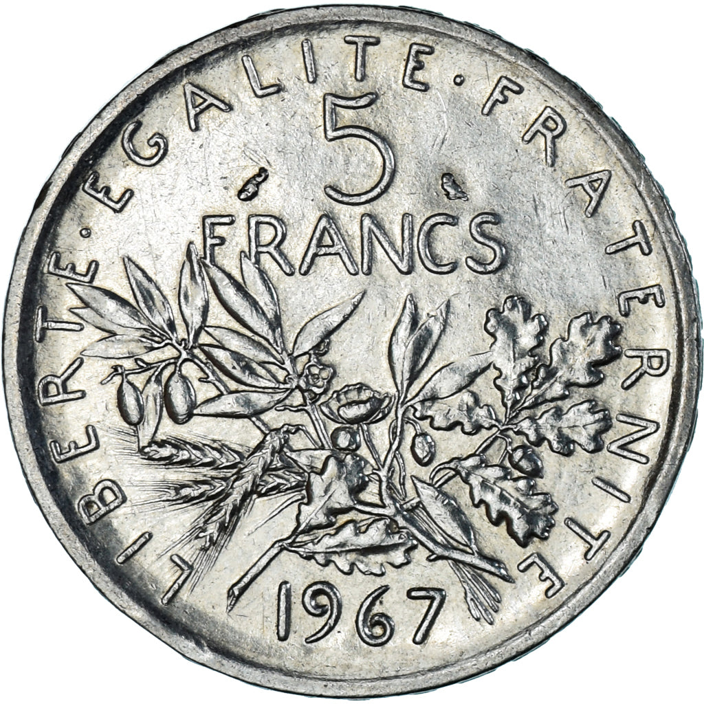 Coin, France, Semeuse, 5 Francs, 1967, Paris, MS(60-62), Silver, KM:926
