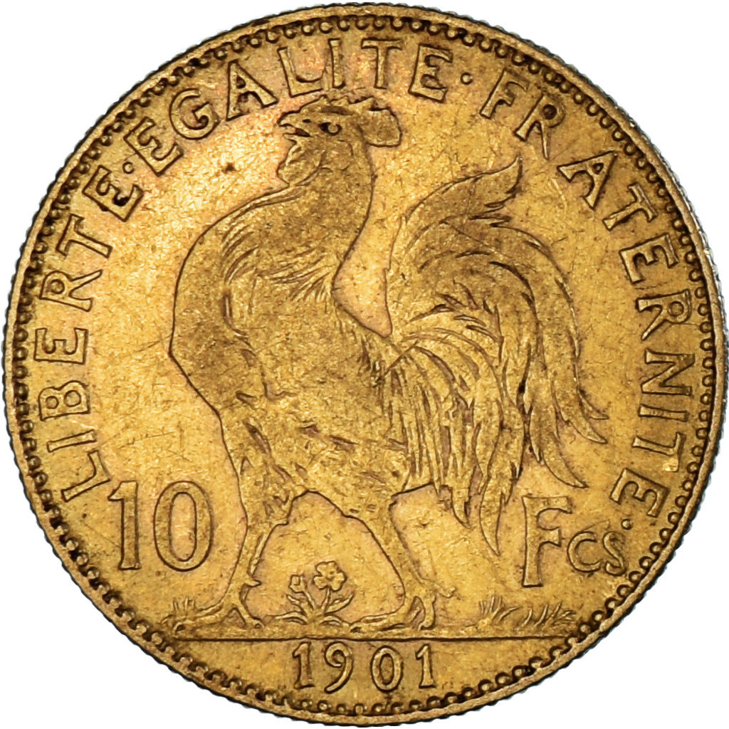 Moneda, Francia, Marianne, 10 Francs, 1901, Paris, EBC, Oro, KM:846