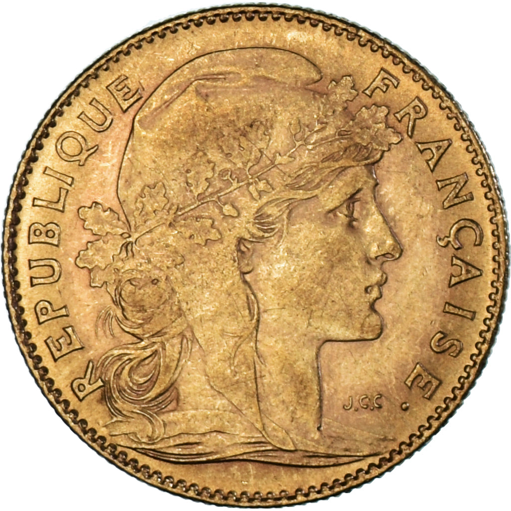 Munten, Frankrijk, Marianne, 10 Francs, 1910, Paris, ZF, Goud, KM:846