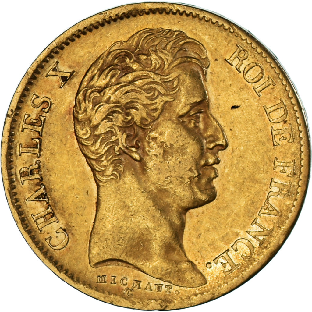 Moneta, Francja, Charles X, 40 Francs, 1830, Paris, EF(40-45), Złoto