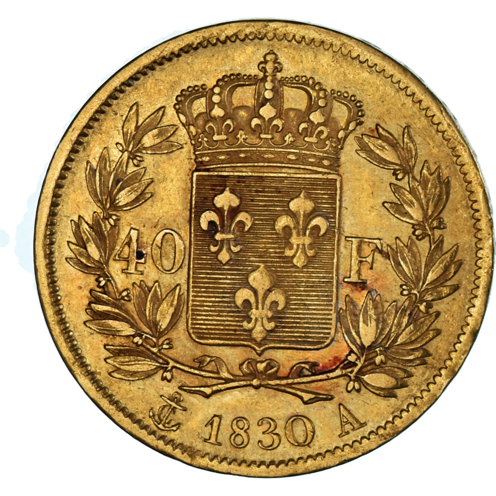Moneta, Francja, Charles X, 40 Francs, 1830, Paris, EF(40-45), Złoto