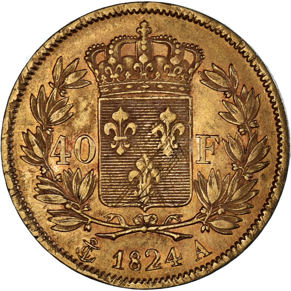 Coin, France, Charles X, 40 Francs, 1824, Paris, EF(40-45), Gold, Gadoury:1105