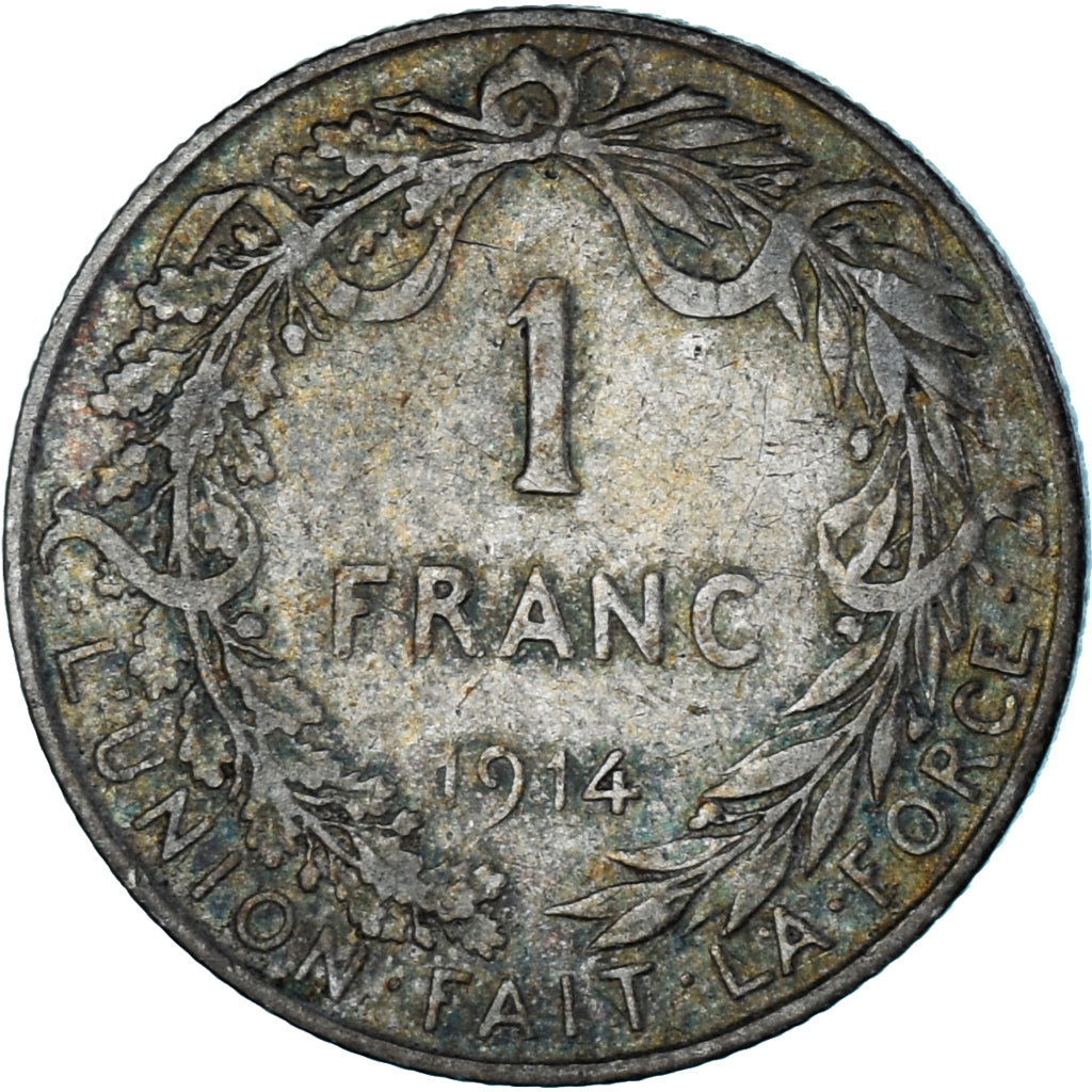 Moneda, Bélgica, Franc, 1914, BC+, Plata, KM:72
