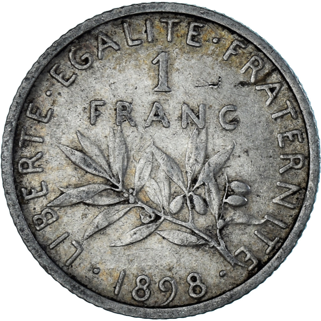 Coin, France, Semeuse, Franc, 1898, Paris, VF(30-35), Silver, KM:844.1, Le