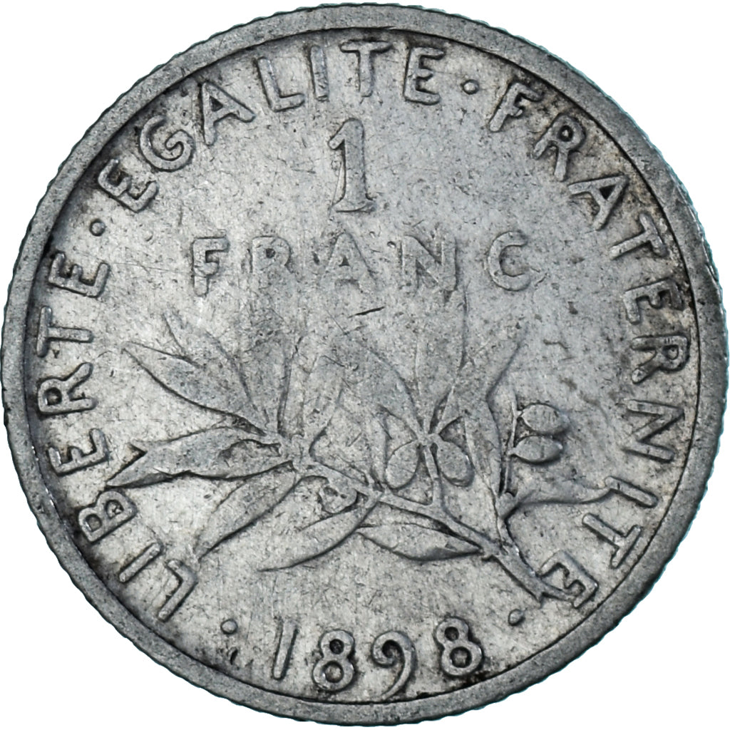 Coin, France, Semeuse, Franc, 1898, Paris, VF(30-35), Silver, KM:844.1, Le