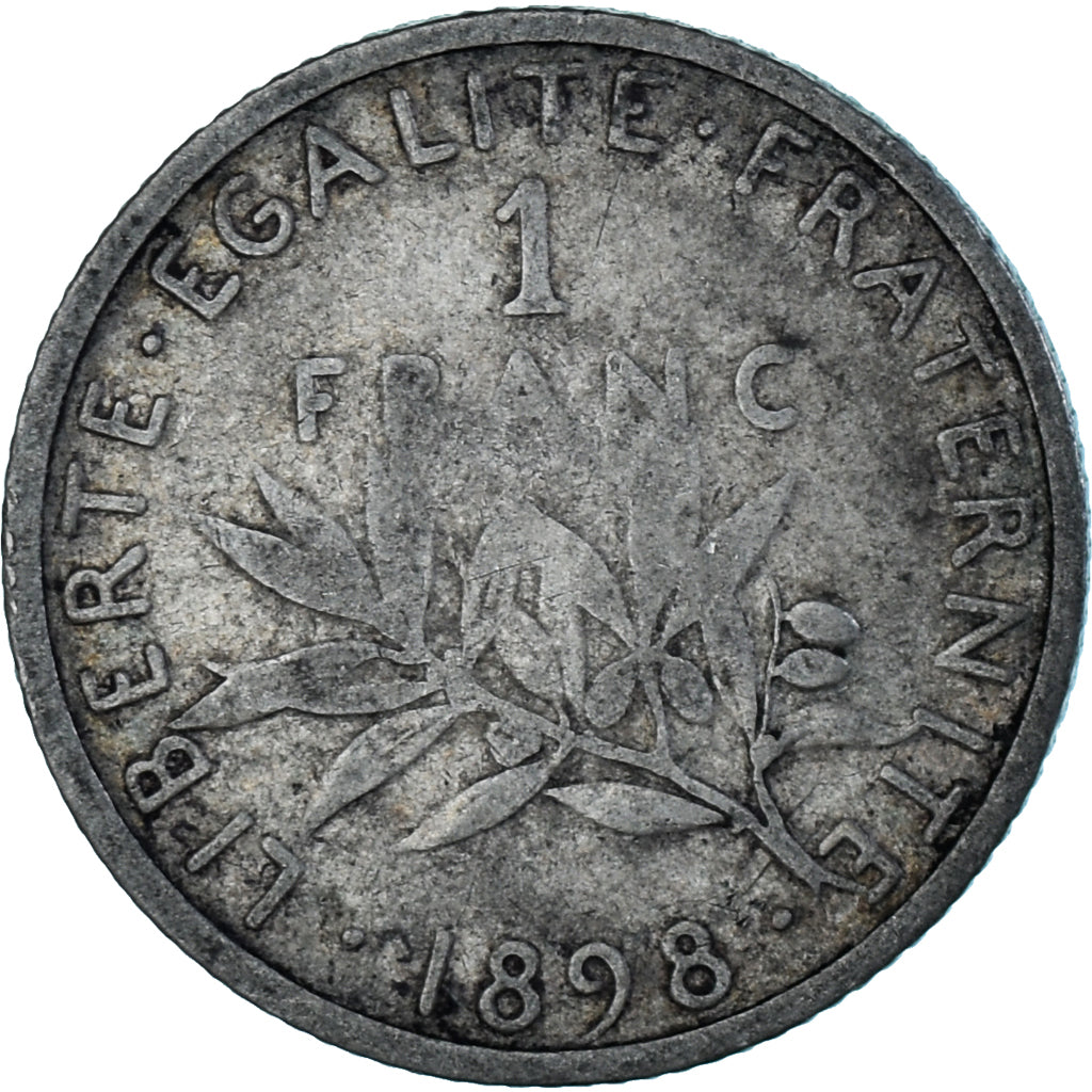 Coin, France, Semeuse, Franc, 1898, Paris, VF(20-25), Silver, KM:844.1