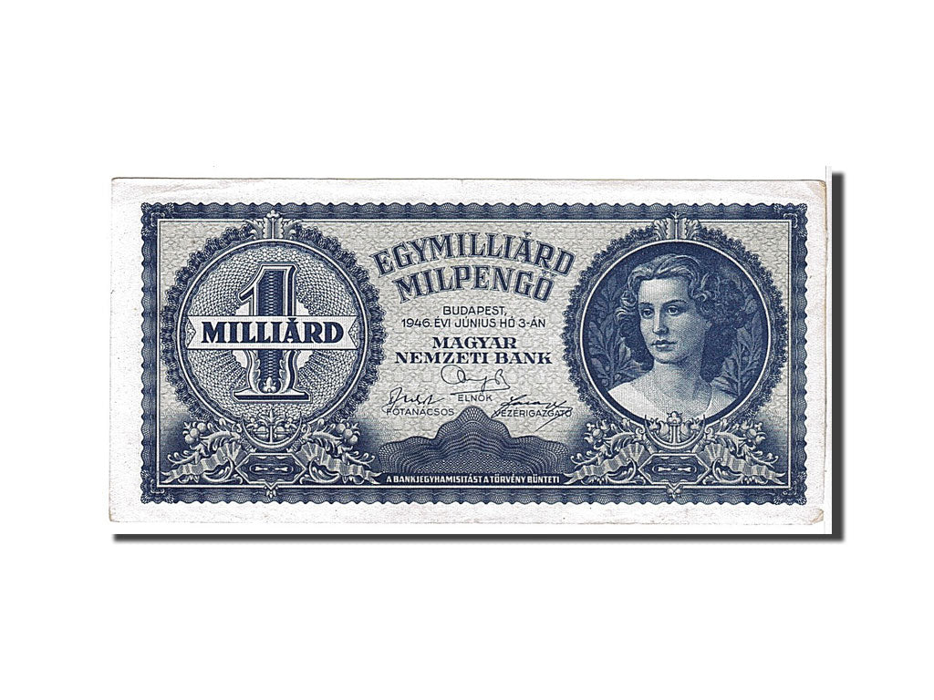 Hungary, 1 Milliard Milpengö, 1946, KM #131, EF(40-45)