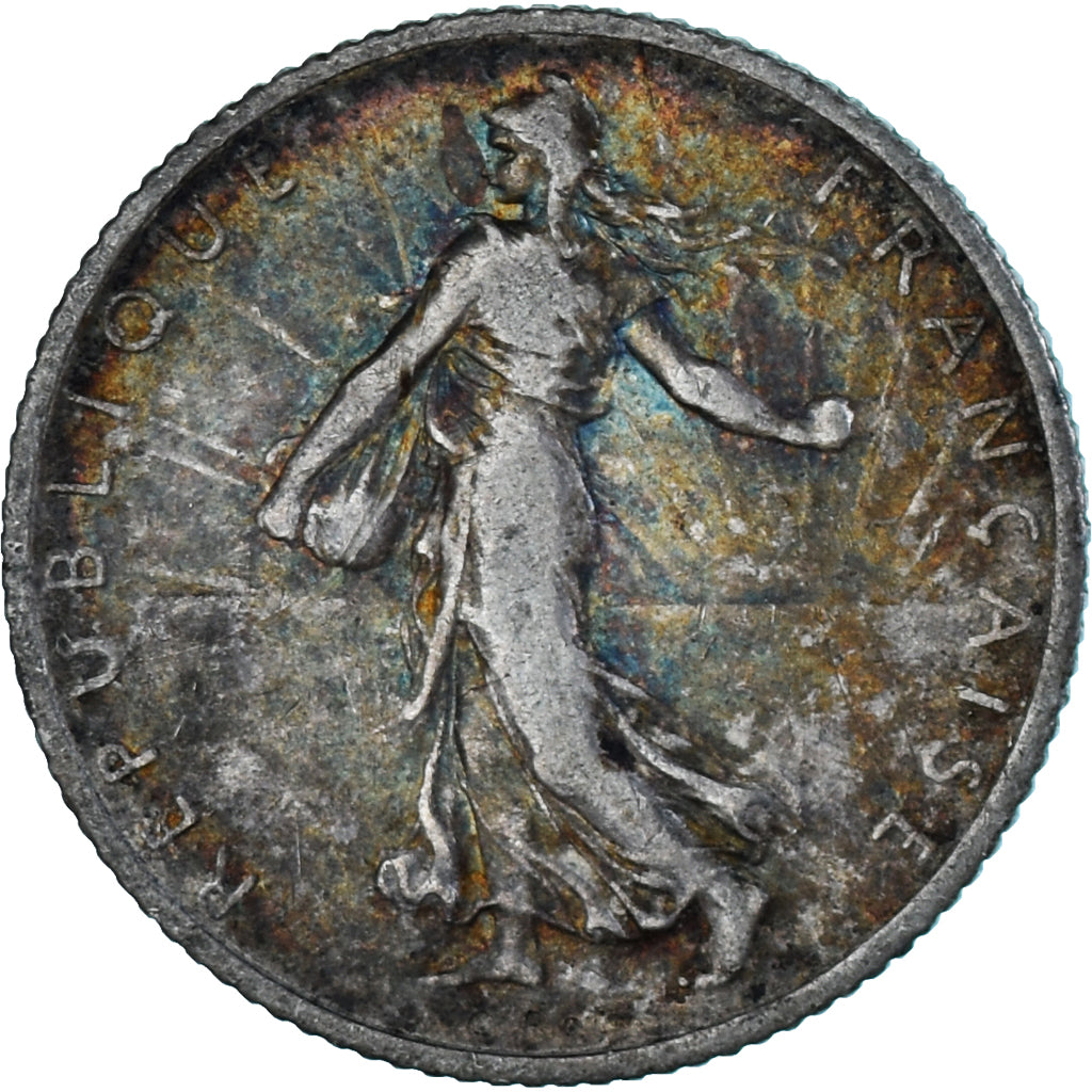 Moeda, França, Semeuse, Franc, 1916, Paris, EF(40-45), Prata, KM:844.1