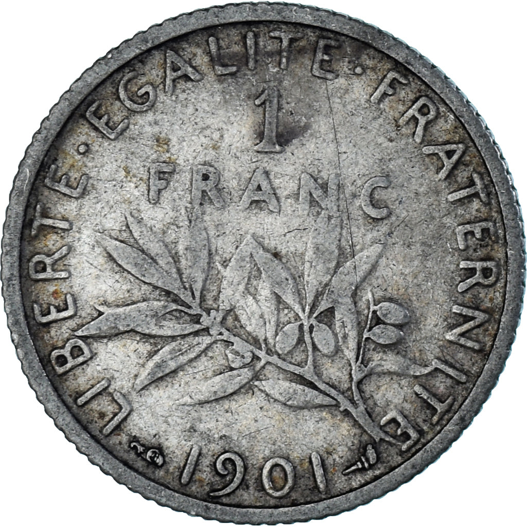 Monnaie, France, Semeuse, Franc, 1901, Paris, TB+, Argent, Gadoury:467, KM:844.1