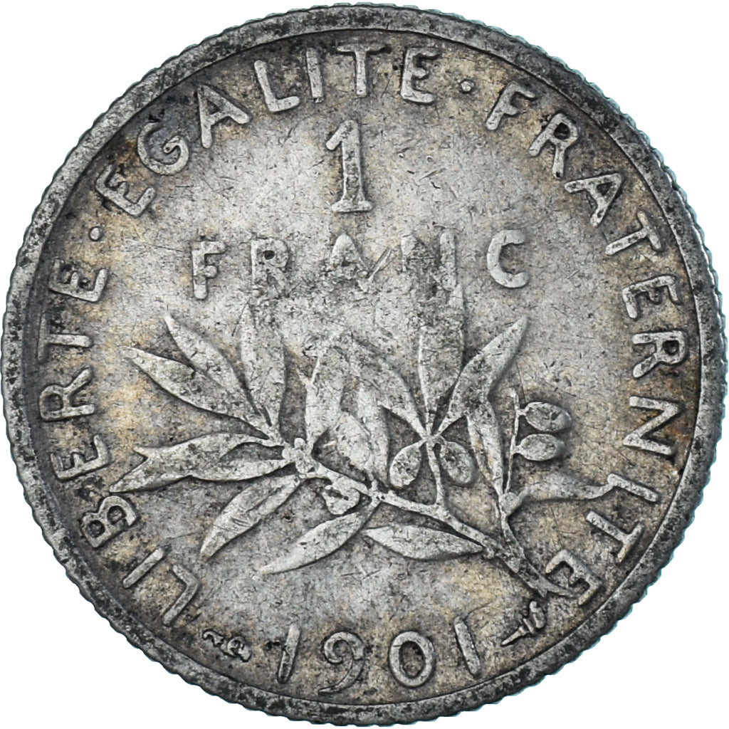 Coin, France, Semeuse, Franc, 1901, Paris, VF(30-35), Silver, KM:844.1