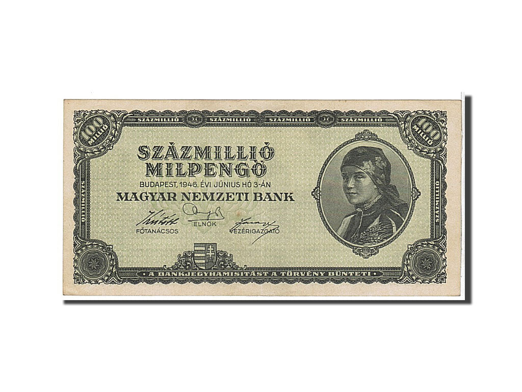 Banknote, Hungary, 100 Million Milpengö, 1946, KM:130, AU(55-58)