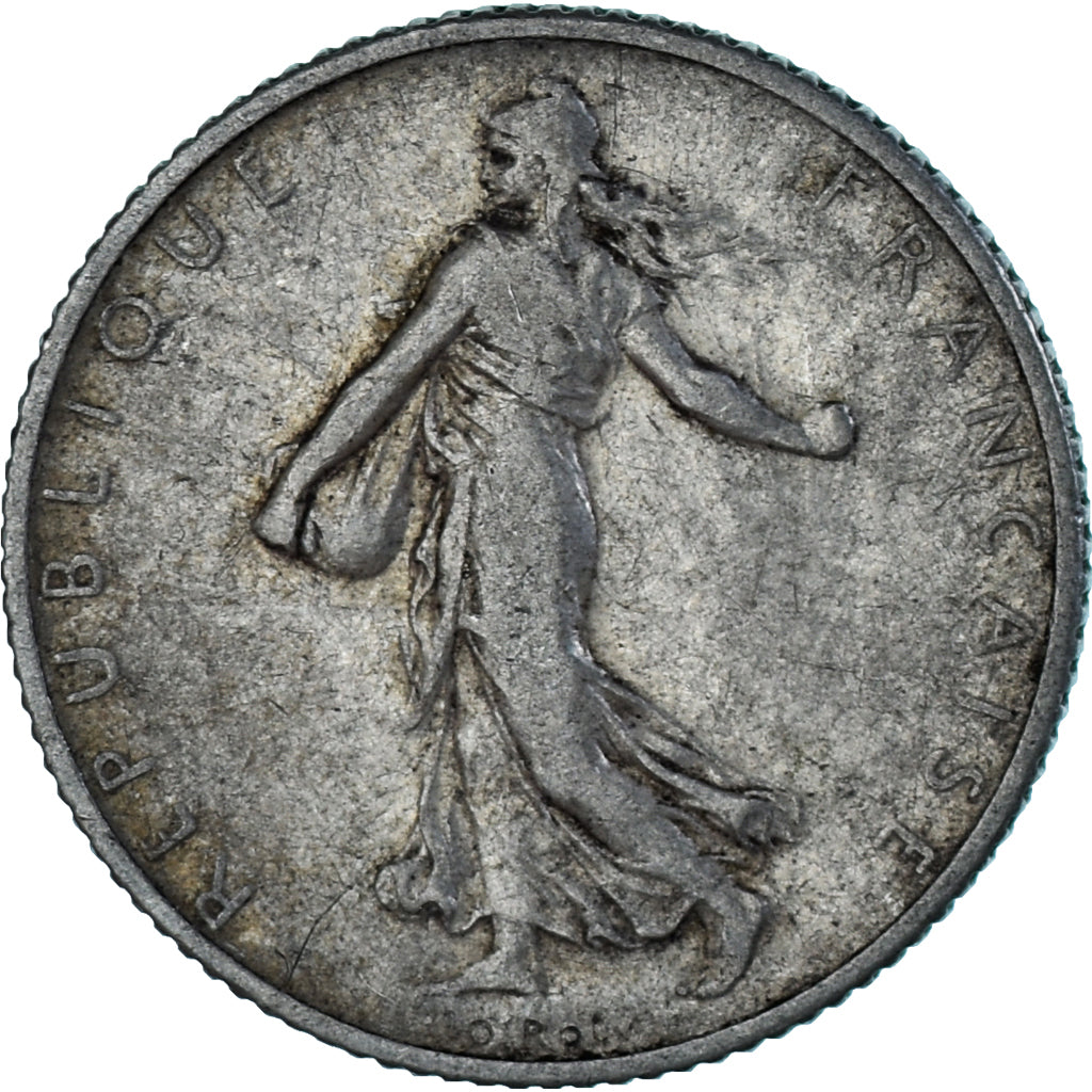 Moneda, Francia, Semeuse, Franc, 1912, Paris, BC+, Plata, KM:844.1, Gadoury:467