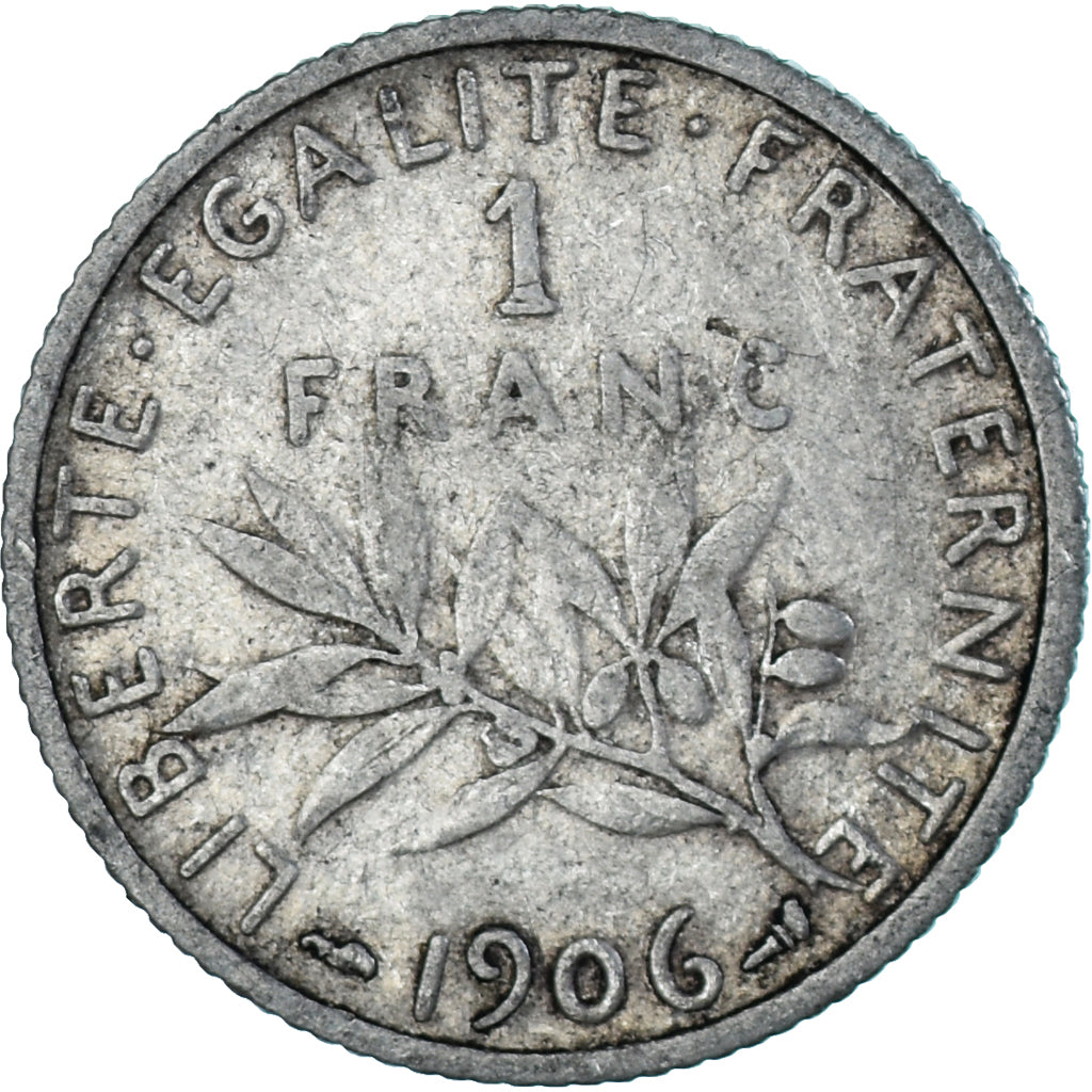 Monnaie, France, Semeuse, Franc, 1906, TB+, Argent, KM:844.1, Gadoury:467