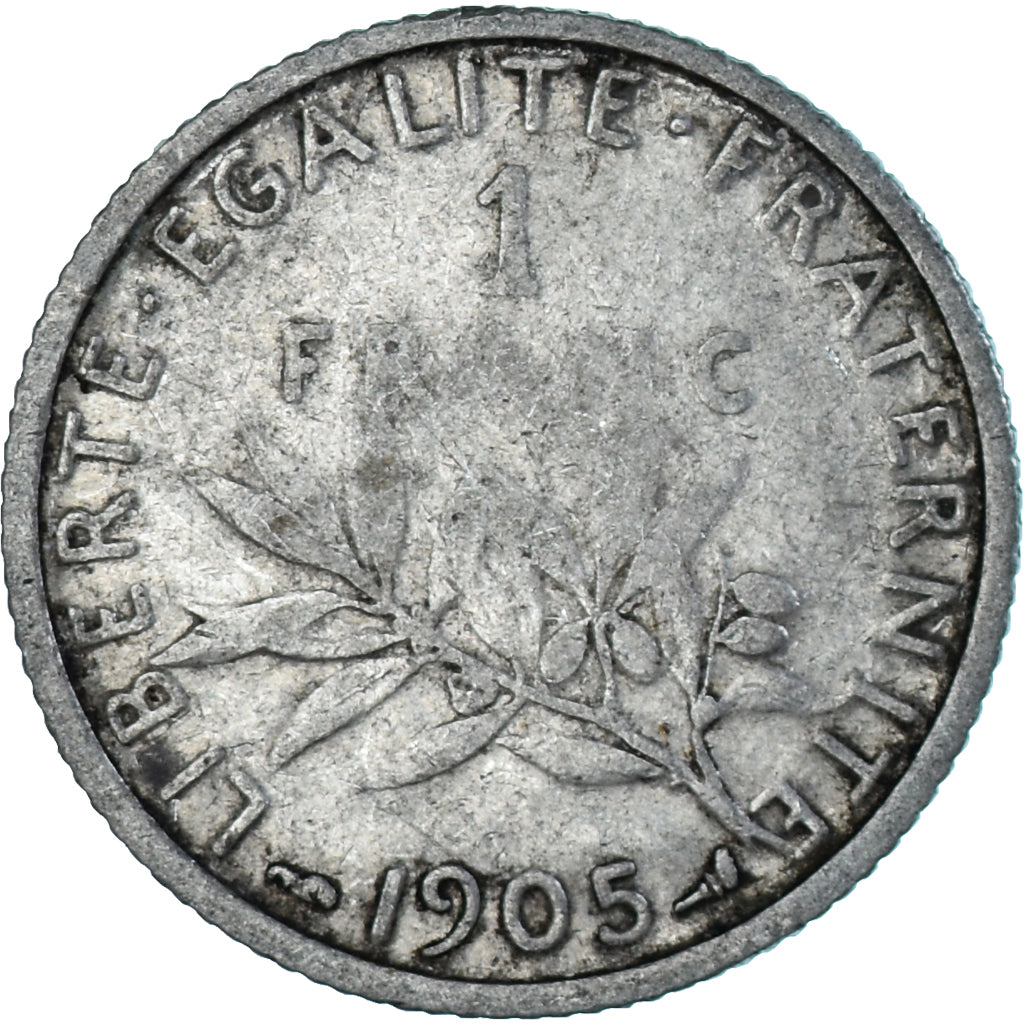 Moneta, Francia, Semeuse, Franc, 1905, Paris, MB, Argento, KM:844.1, Gadoury:467