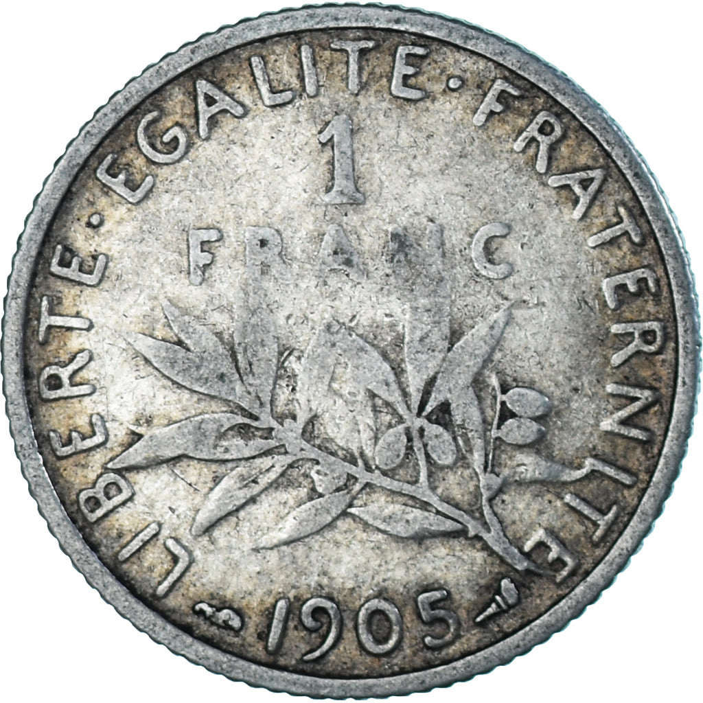 Coin, France, Semeuse, Franc, 1905, Paris, VF(30-35), Silver, KM:844.1