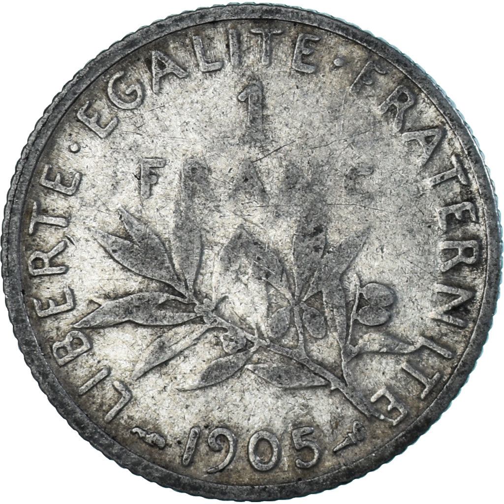 Coin, France, Semeuse, Franc, 1905, Paris, VF(20-25), Silver, KM:844.1