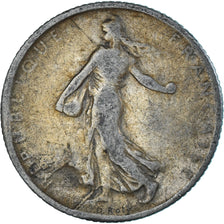 Coin, France, Semeuse, Franc, 1908, Paris, VF(20-25), Silver, KM:844.1