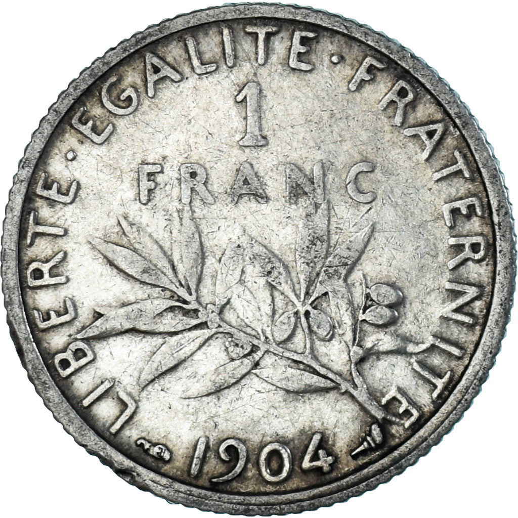 Munten, Frankrijk, Semeuse, Franc, 1904, Paris, FR+, Zilver, KM:844.1