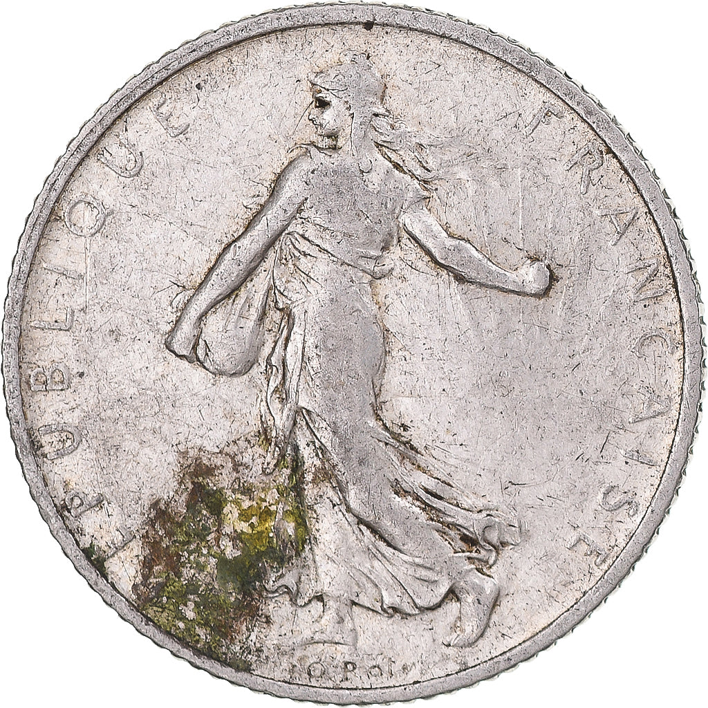 Moneda, Francia, Semeuse, Franc, 1910, Paris, BC+, Plata, KM:844.1, Gadoury:467