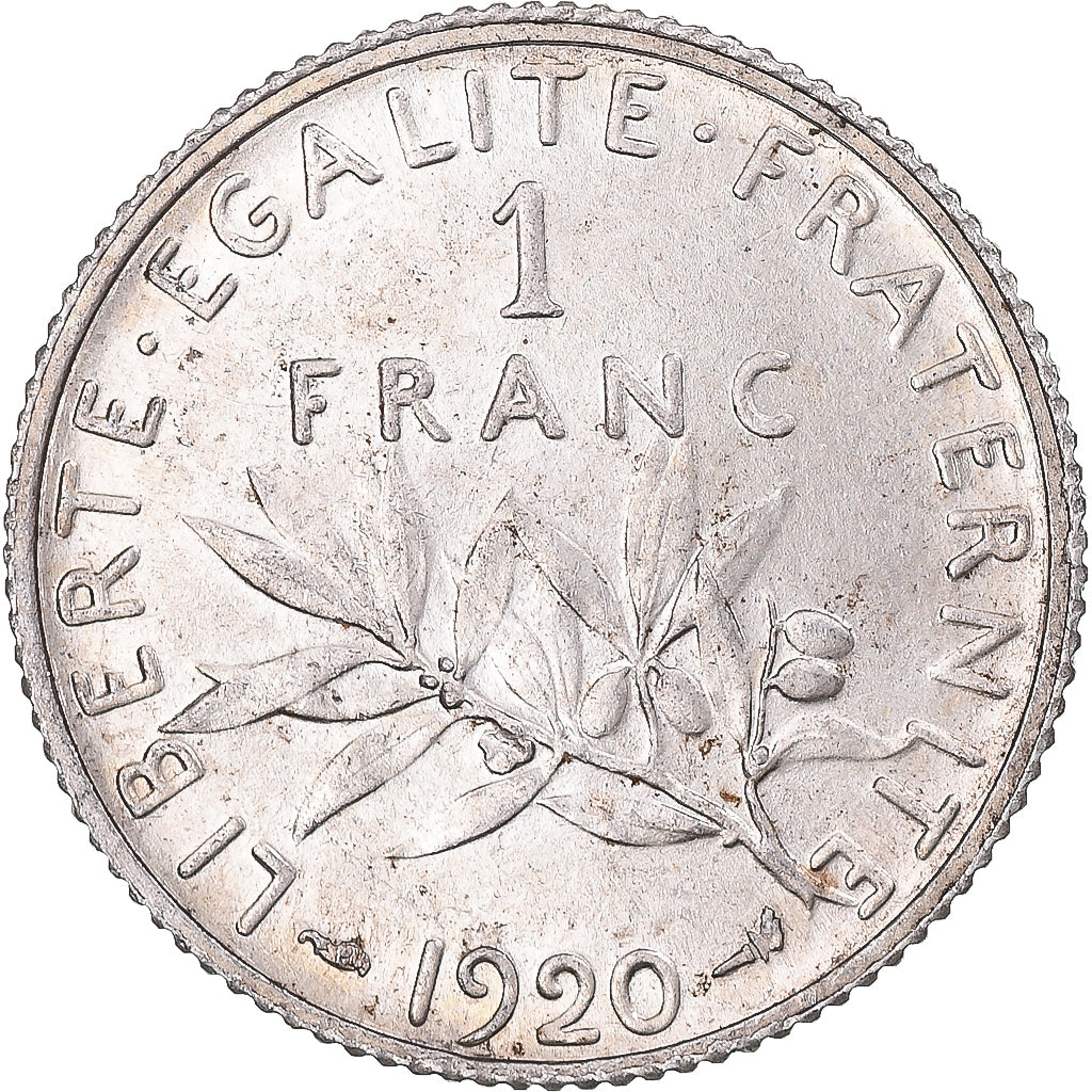 Moneta, Francia, Semeuse, Franc, 1920, Paris, SPL, Argento, KM:844.1