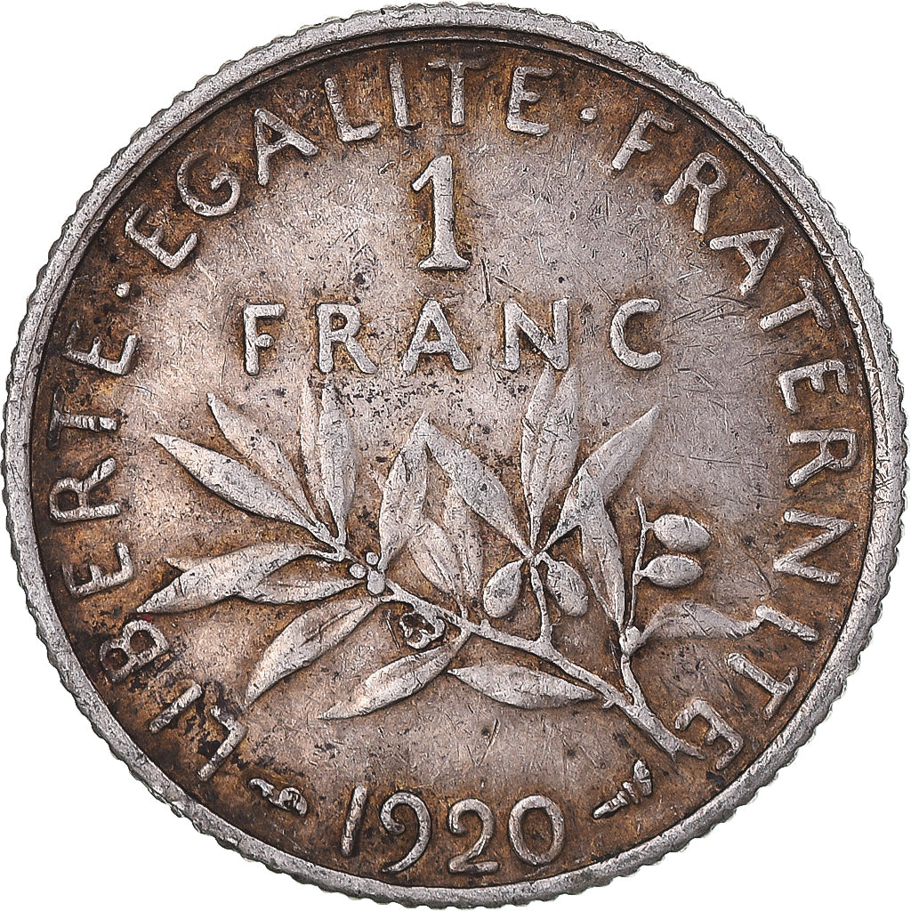 Coin, France, Semeuse, Franc, 1920, Paris, EF(40-45), Silver, KM:844.1