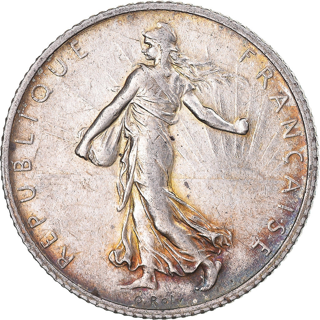 Coin, France, Semeuse, Franc, 1915, Paris, MS(60-62), Silver, KM:844.1