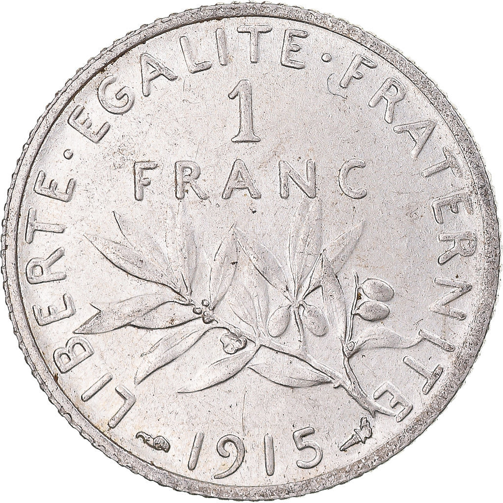 Moneta, Francia, Semeuse, Franc, 1915, Paris, SPL, Argento, KM:844.1