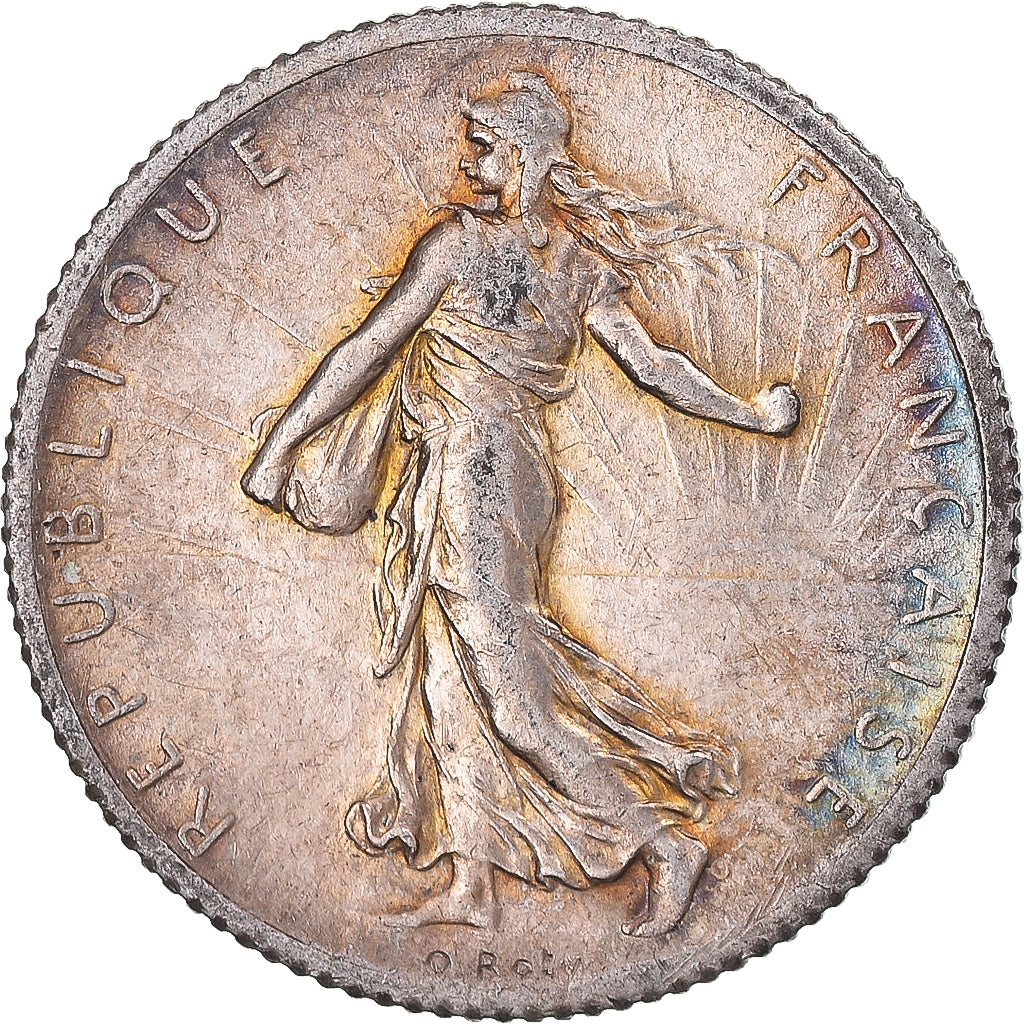 Coin, France, Semeuse, Franc, 1917, Paris, MS(60-62), Silver, KM:844.1
