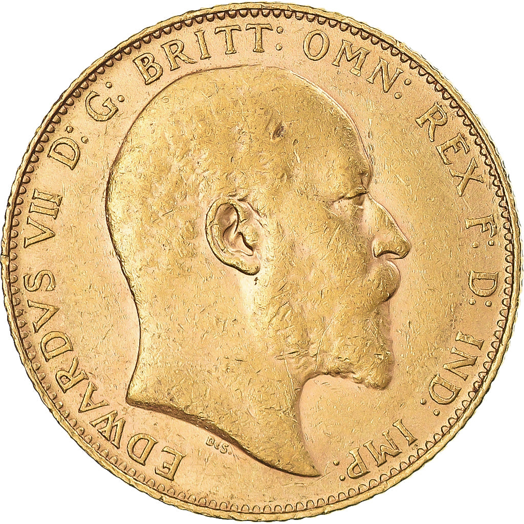 Moneda, Gran Bretaña, Edward VII, Sovereign, 1909, London, Souverain, MBC+