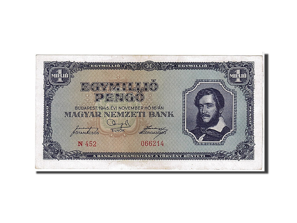 Banknote, Hungary, 1,000,000 Pengö, 1945, AU(55-58)