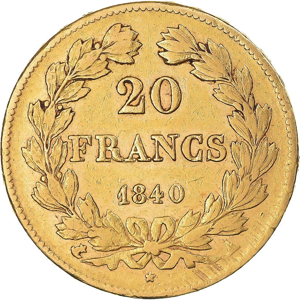 Moneta, Francja, Louis-Philippe, 20 Francs, 1840, Paris, VF(30-35), Złoto
