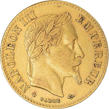Moneda, Francia, Napoleon III, 10 Francs, 1862, Strasbourg, MBC, Oro, KM:800.2