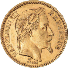 Moneta, Francja, Napoleon III, 20 Francs, 1866, Paris, AU(50-53), Złoto