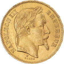 Moneda, Francia, Napoleon III, Napoléon III, 20 Francs, 1870, Strasbourg, MBC