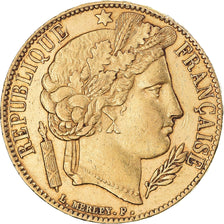 Munten, Frankrijk, Cérès, 20 Francs, 1851, Paris, ZF+, Goud, KM:762, Le