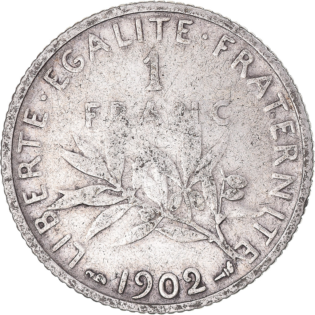 Coin, France, Semeuse, Franc, 1902, Paris, EF(40-45), Silver, KM:844.1