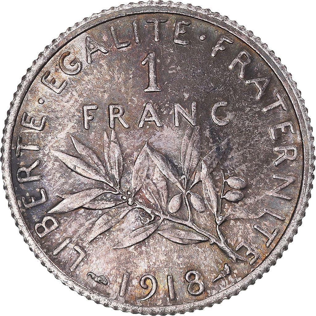 Moneta, Francia, Semeuse, Franc, 1918, Paris, SPL, Argento, KM:844.1