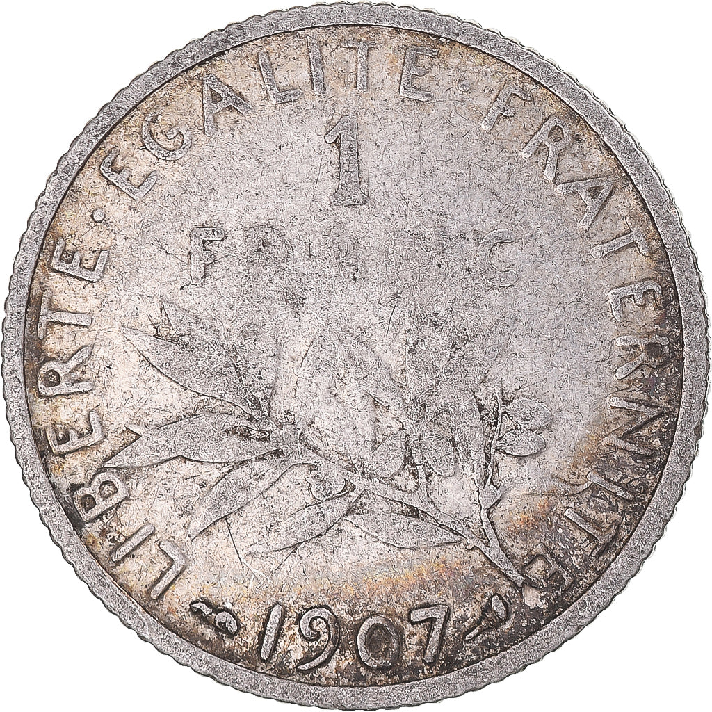 Münze, Frankreich, Semeuse, Franc, 1907, Paris, S+, Silber, KM:844.1