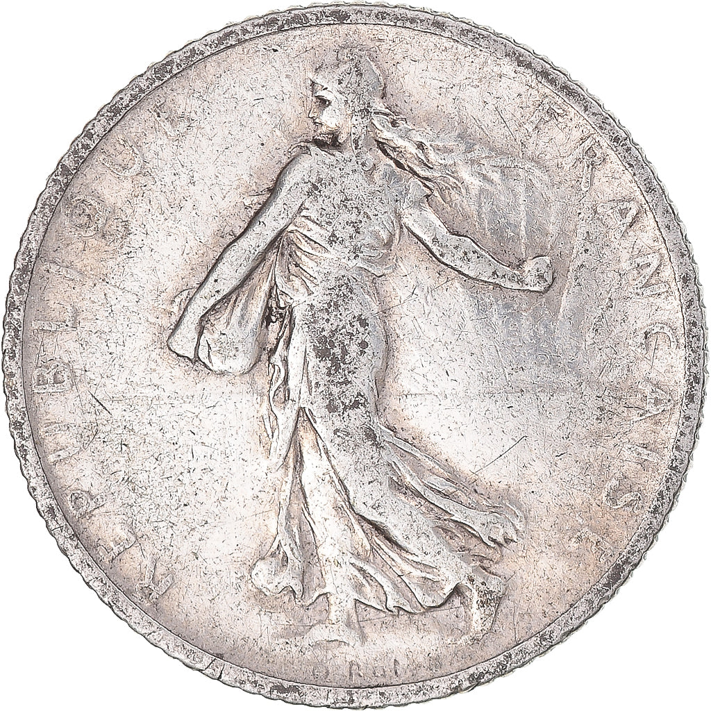Moneta, Francia, Semeuse, Franc, 1907, Paris, MB+, Argento, KM:844.1