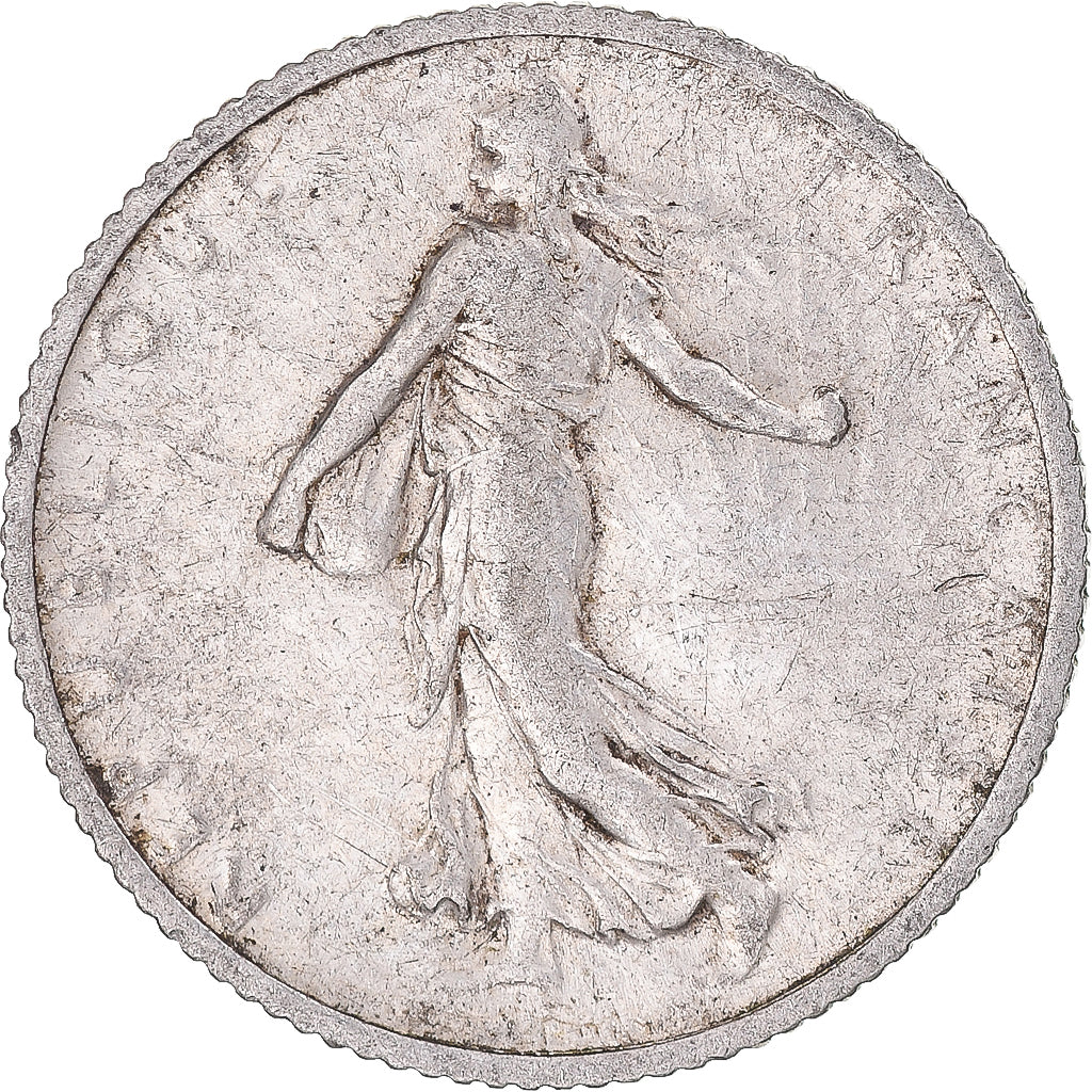 Moneta, Francia, Semeuse, Franc, 1907, Paris, MB+, Argento, KM:844.1