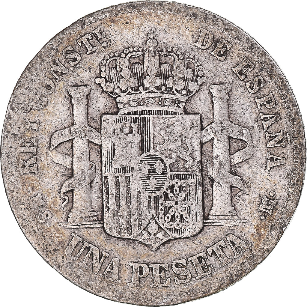 Coin, Spain, Alfonso XII, Peseta, 1885, Madrid, VF(20-25), Silver, KM:686