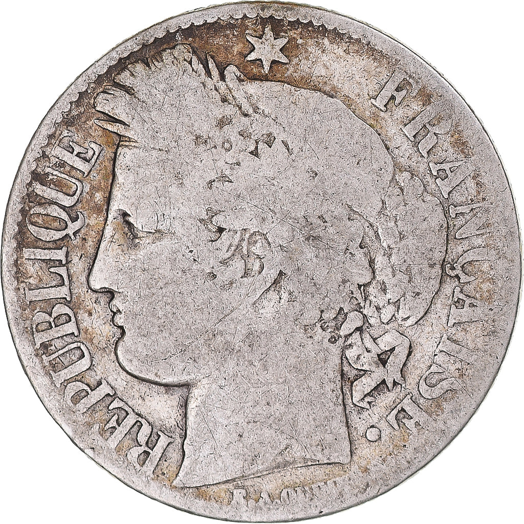 Moneda, Francia, Cérès, Franc, 1881, Paris, 1 Franc, BC+, Plata, KM:822.1